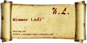 Wimmer Leó névjegykártya
